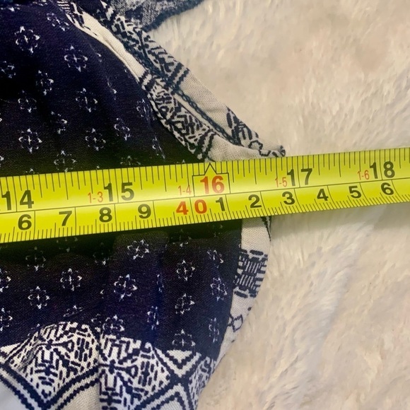 Topia Crop Top Med Ruffled Flutter Sleeves Red White Navy Blue Boho Off Shoulder - Picture 12 of 13